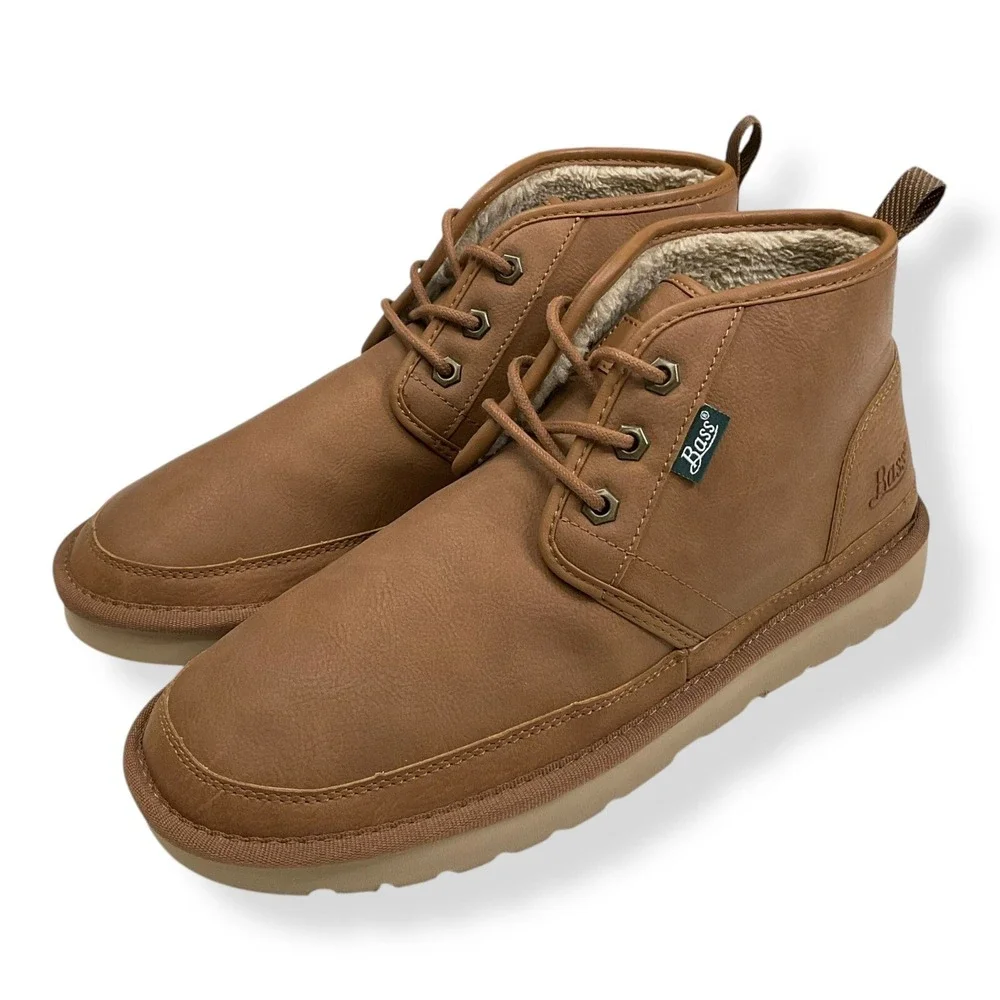 Bass Mens Size 9 Newland WX Chunky Ankle Boot Chestnut Brown EUC